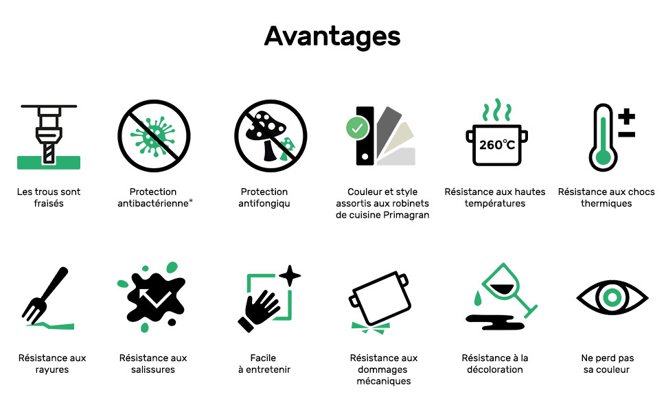 Primagran Particularités des éviers en granit