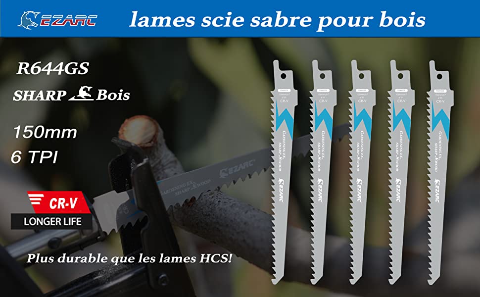 EZARC Lame de scie sabre pour le Coupe rapide et précise le Bois 150mm