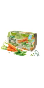 Petits pots légumes - petit pois - carottes - pour bebe