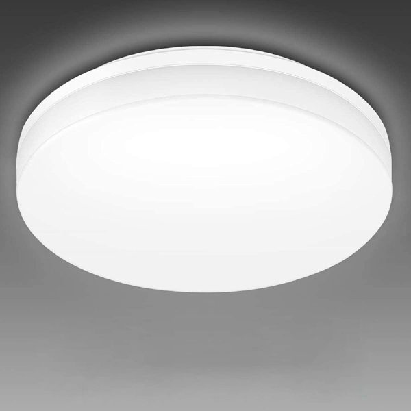 Plafonnier LED 15W, Luminaire Plafonnier Étanche IP54 Blanc Froid 5000K 1250LM, Angle de Faisceau 120 °, Plafonnier LED Idéal pour Salle de Bain, Balcon, Couloir, Cuisine, Salon(Φ22) – Image 2