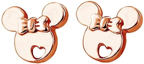 findout Boucles d'oreilles creuses en argent sterling 925 plaqué or rose pour filles (1480 rose) – Image 4