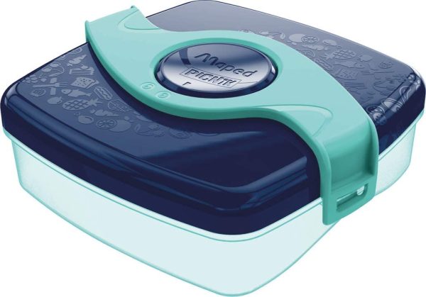 Picnik Origins - Boîte à Goûter Compacte pour Enfants - Ouverture et Nettoyage Facile - Plastique Sans BPA ni Phtalates - Bleu vert - 520ml – Image 2