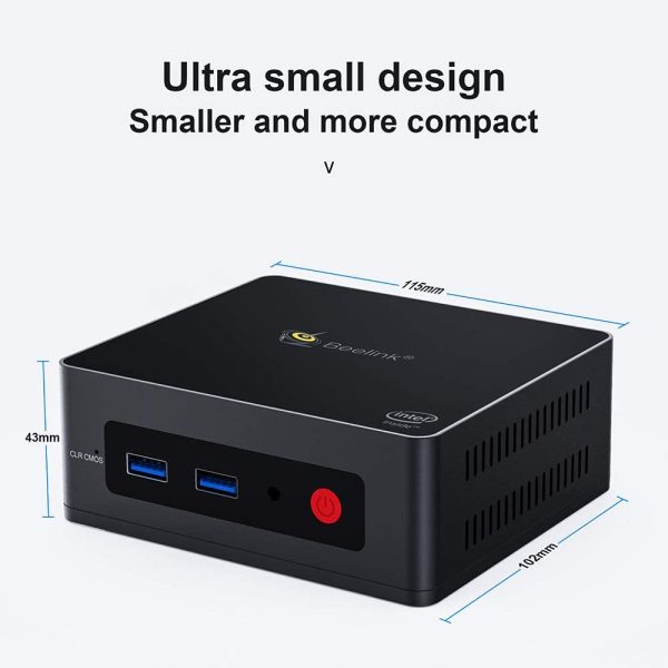 Mini PC GK Mini Intel Processor J4125 Windows 10 Pro, 8G LPDDR4/256G SSD Mini Computer, 2.4G/5G Dual WiFi, Dual HDMI Ports, Gigabit Ethernet, Mini Desktop PC – Image 3