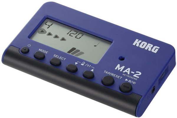 Korg MA-2 LCD Pocket Digital Métronome bleu/noir & Clairefontaine - Lot de 2 Cahiers Musique et Chant Agrafés - 17x22 cm - 28 Pages Grands Carreaux + 28 Pages avec Portées - Papier Blanc 90 g – Image 3