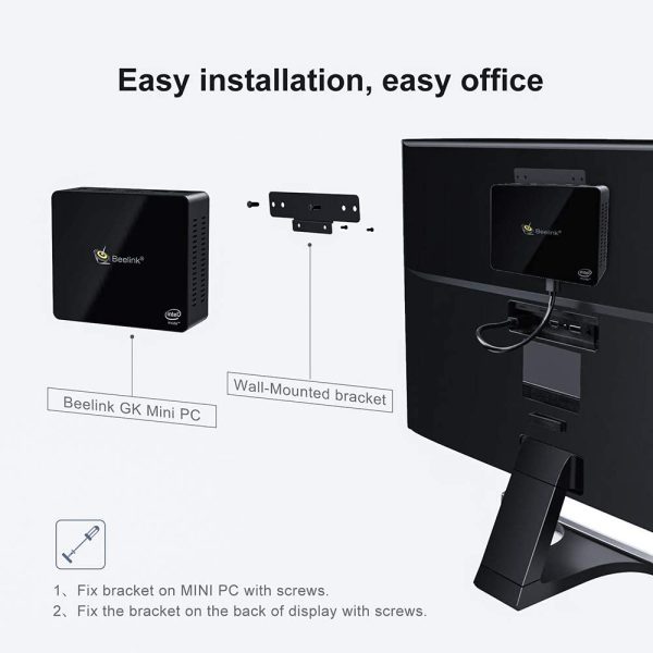 Mini PC GK Mini Intel Processor J4125 Windows 10 Pro, 8G LPDDR4/256G SSD Mini Computer, 2.4G/5G Dual WiFi, Dual HDMI Ports, Gigabit Ethernet, Mini Desktop PC – Image 6