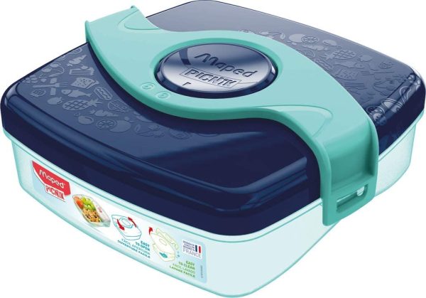 Picnik Origins - Boîte à Goûter Compacte pour Enfants - Ouverture et Nettoyage Facile - Plastique Sans BPA ni Phtalates - Bleu vert - 520ml – Image 3