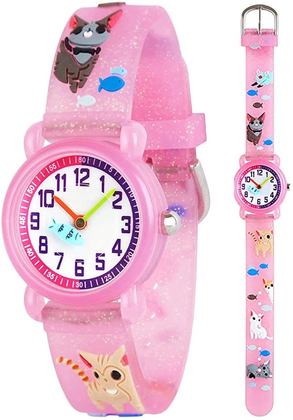 Filles Garçons Petits Enfants Montre, Silicone Enfants Montre 3D Mignon Dessin Animé Étanche Enseignement Montre Cadeau pour Enfants Enfants Petites Filles Garçons – Image 3