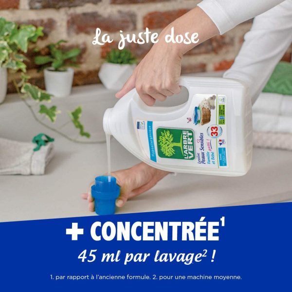 L'ARBRE VERT L'arbre vert - recharge lessive 1.5l peaux sensibles famille bb - 33 lavages - Le bidon de 1,5l – Image 4