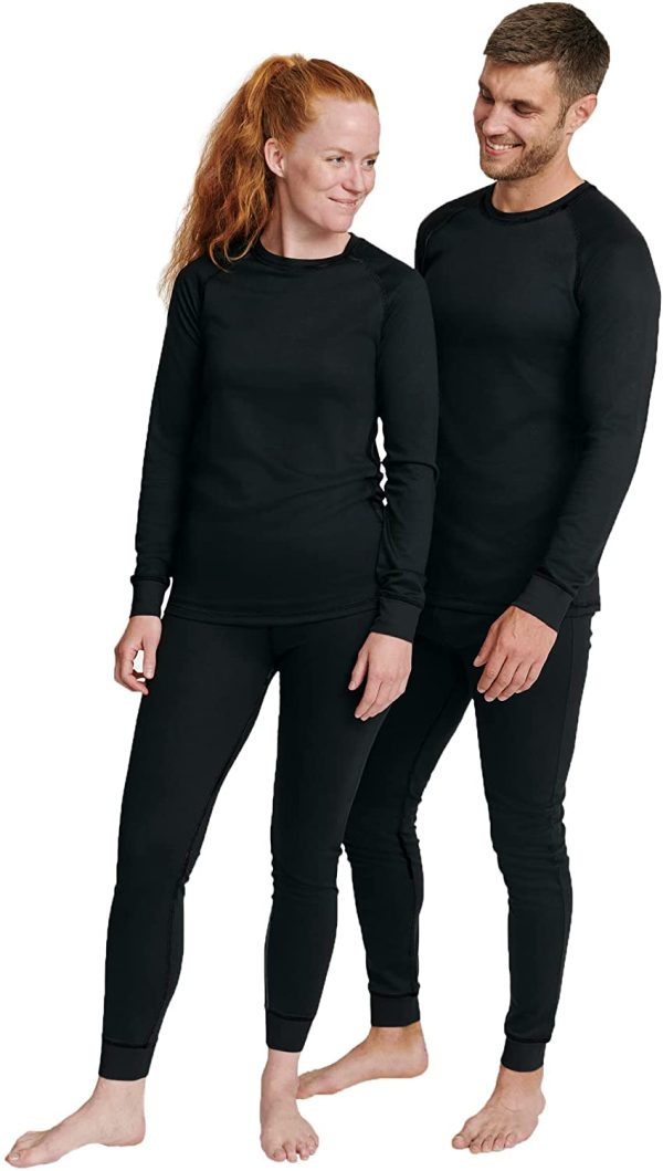 DANISH ENDURANCE Ensemble de sous-Vêtements Thermiques pour Homme ou Femme, Matière Technique Recyclée, 1 Caleçon Long et 1 T-Shirt à Manches Longues, Maille Respirante, Thermo-Régulant – Image 2