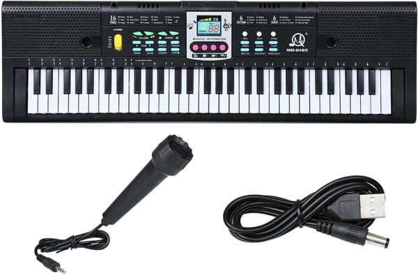 Sharplace Clavier Piano 61 Touches Numérique Musique Clavier avec Microphone Cadeau de Noël Musical Divertissement Orgue Électronique – Image 9