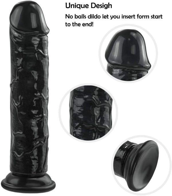 GodemichÉ Realiste Pour Femme,17.5cm God Noir,vÉritable Imitation PÉnis Plug Anal Sex Jouet Anal Godes(S, Noir) – Image 3