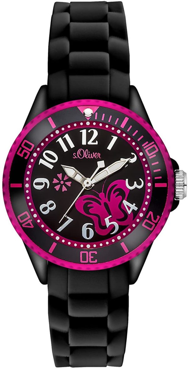 s.Oliver Fille Quartz Montre avec Bracelet en Silicone SO-2993-PQ – Image 3