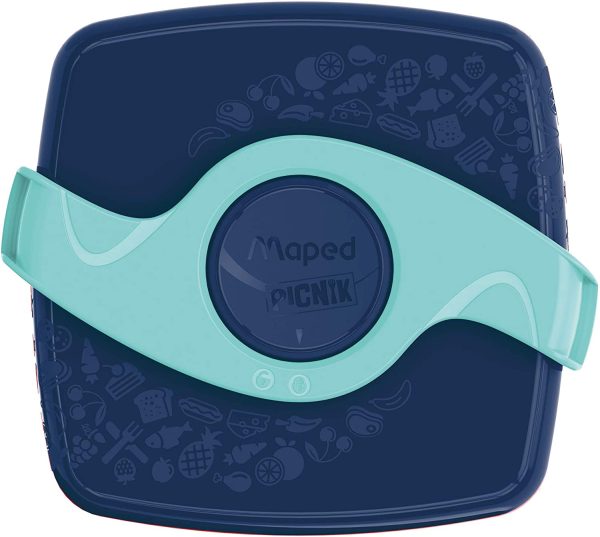 Picnik Origins - Boîte à Goûter Compacte pour Enfants - Ouverture et Nettoyage Facile - Plastique Sans BPA ni Phtalates - Bleu vert - 520ml – Image 7