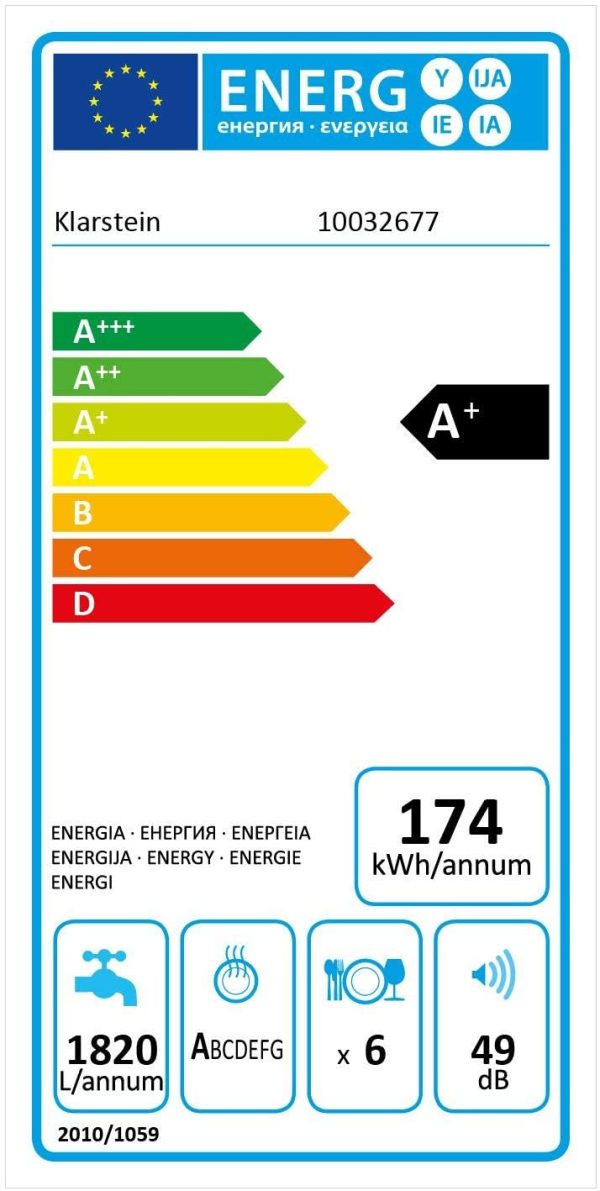 Klarstein Amazonia 6 Luminance - Lave-Vaisselle, Façade vitrée élégante, Pose Libre, Encastrement, Divers programmes, 1380 Watts, Aquastop, Econome, Gris – Image 9