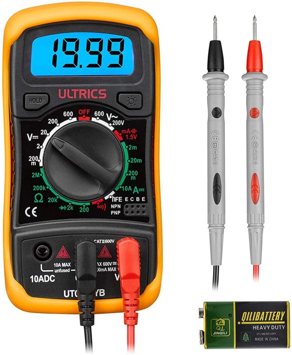 Multimètre Numérique LCD, Haute Qualité Voltmètre Ampèremètre Ohmmètre, Portable Digital Testeur Electrique Mesure Tension Courant Continuité Résistance AC DC Circuit Diodes Transistors – Image 4