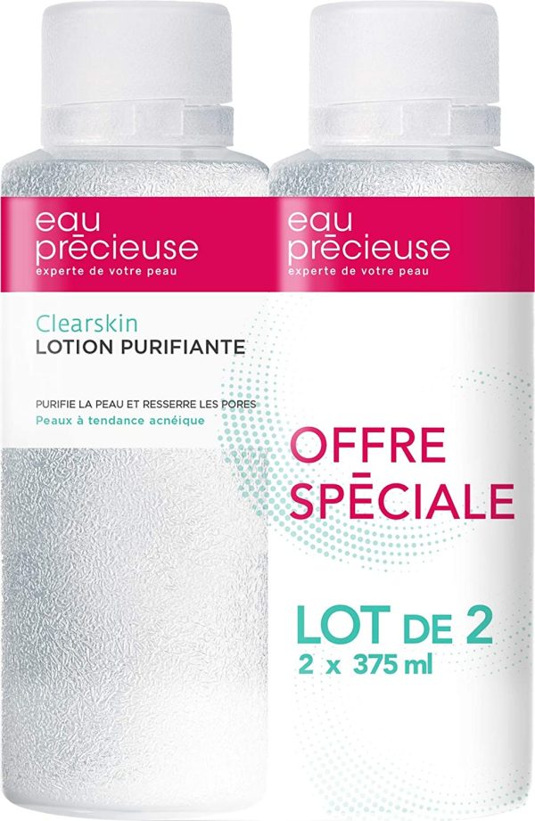 ??Clearskin Lotion Purifiante 375ml x2 | Purifie la Peau ??Resserre les Pores ??Nettoie la Peau ??Élimine les Impuretés ??Peaux à Tendance Acnéique – Image 3