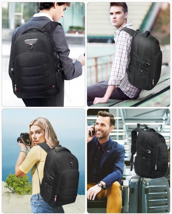 HOMIEE Sac à Dos Homme 17,3 Pouces, Sac à Dos pour Ordinateur Portable Grande Capacité Respirant Antivol Imperméable, Sac à Dos Port de Charge USB et Prise Casque pour Travail Voyage Affaires – Image 3