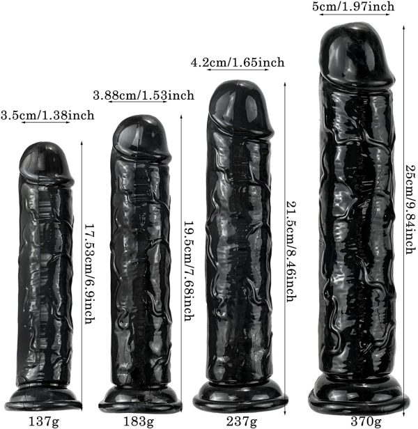 GodemichÉ Realiste Pour Femme,17.5cm God Noir,vÉritable Imitation PÉnis Plug Anal Sex Jouet Anal Godes(S, Noir) – Image 5