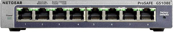 NETGEAR (GS108E) Switch Ethernet Plus 8 Ports RJ45 Métal Gigabit (10/100/1000), switch RJ45 Manageable Serie Plus Bureau ou Rackable, Métal, Silencieux , Protection ProSAFE à Vie, idéal pour PME/ TPE – Image 2