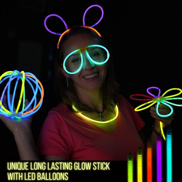 Kimimara Bracelets Fluorescents Lumineux Glow, Bâtons Lumineux Fluorescents avec Connecteurs pour Faire des Colliers et Des Bracelets, pour Halloween, Noël, Anniversaires – Image 4