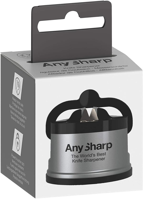 AnySharp Aiguiseur Couteaux avec Ventouse, Argent – Image 5