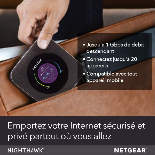 NETGEAR Routeur 4G SIM, box 4G LTE, Routeur Mobile 4G Nighthawk (MR1100), WiFi jusqu'à 1Gbit/s| Connectez jusqu'à 20 appareils en WiFi | WiFi sécurisé mobile | Déverrouillé, Compatible tout opérateurs – Image 6