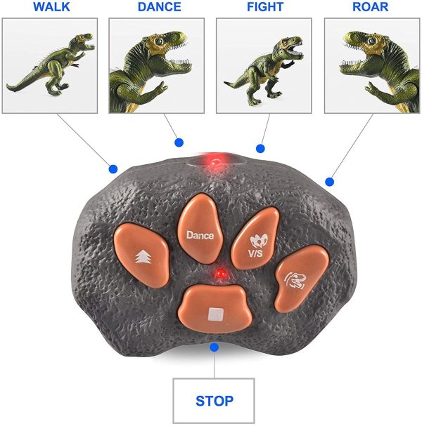 JOYIN LED Allume Dinosaures Télécommandés Marchent et Rugissent Réalistes Jouets de Dinosaure T-Rex avec Yeux Brillants, Mouvement de Marche pour Garçons – Image 6