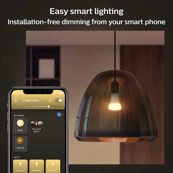 Philips Hue NOUVELLE ampoule intelligente blanche 100 W - 1600 lumens [vis Edison E27] avec Bluetooth. Fonctionne avec Alexa, Google Assistant, Apple Homekit [Classe énergétique F]. – Image 2