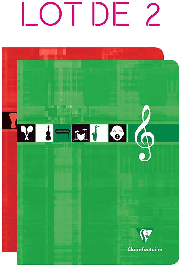 Korg MA-2 LCD Pocket Digital Métronome bleu/noir & Clairefontaine - Lot de 2 Cahiers Musique et Chant Agrafés - 17x22 cm - 28 Pages Grands Carreaux + 28 Pages avec Portées - Papier Blanc 90 g – Image 2