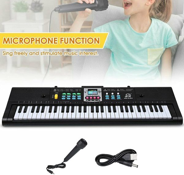 Sharplace Clavier Piano 61 Touches Numérique Musique Clavier avec Microphone Cadeau de Noël Musical Divertissement Orgue Électronique – Image 6