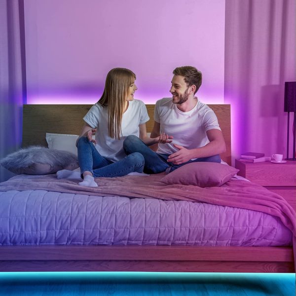 Ruban Led 10M, Bande Led 5050 RGB , Led Ruban Lumineuse Flexible Multicolore avec Télécommande 40 Touches，Utilisé pour la décoration de maison de chambre à coucher (1x10M) – Image 2