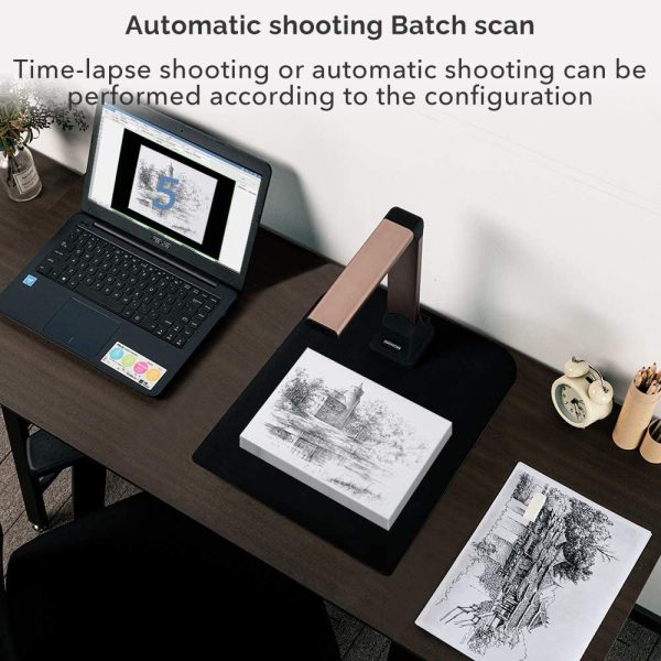 Camera-Document iOCHOW S500 Scanner de Documents : Pliable et Portable Scanner Jusqu'au Format A4 Visualiseur Professionnel avec la Technologie OCR Multilingue Non Compatible avec Mac OS – Image 4