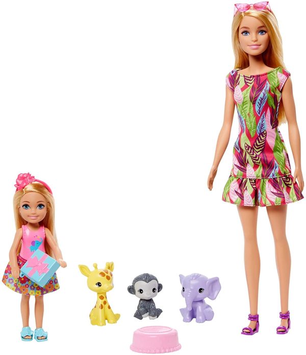 Barbie Famille l'Anniversaire Perdu de Chelsea coffret avec mini-poupée, poupée Barbie, 3 figurines animaux, un gâteau et un cadeau, jouet pour enfant, GTM82 – Image 4