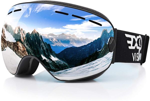 EXP VISION Masque de ski pour homme et femme - Protection 100 % UV400 - Anti-buée sur les lunettes - Lunettes de neige avec écran sphérique amovible – Image 4