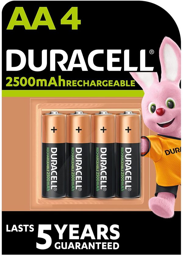 Piles Rechargeables AA 2500 mAh idéales pour les manettes Xbox, lot de 4 piles