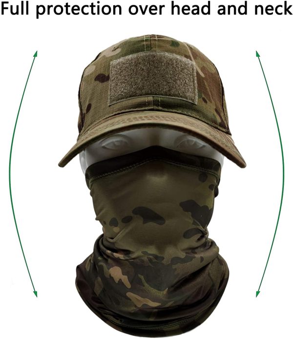 ehsbuy Camo Casquette Homme avec Refroidissement Cache-Cou Casquettes de Baseball Visage Écharpe Armée Tactique Militaire Chapeau Tour de Cou pour Courir Chasse Cyclisme Sports – Image 4