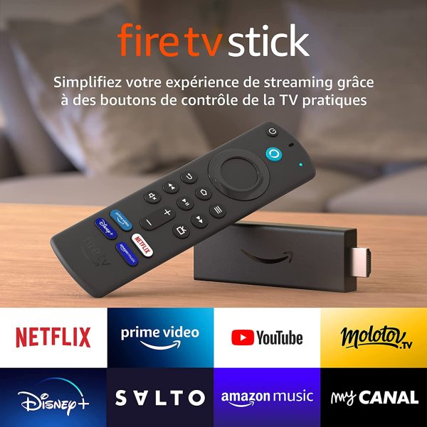 Fire TV Stick avec télécommande vocale Alexa (avec boutons de contrôle de la TV) | Appareil de streaming HD – Image 3