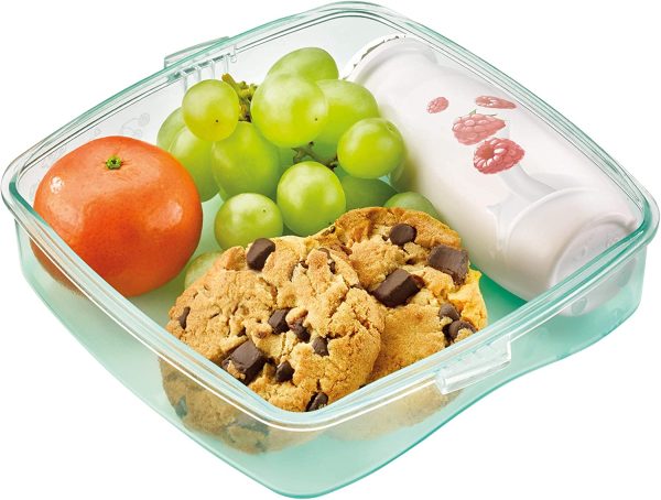 Picnik Origins - Boîte à Goûter Compacte pour Enfants - Ouverture et Nettoyage Facile - Plastique Sans BPA ni Phtalates - Bleu vert - 520ml – Image 6