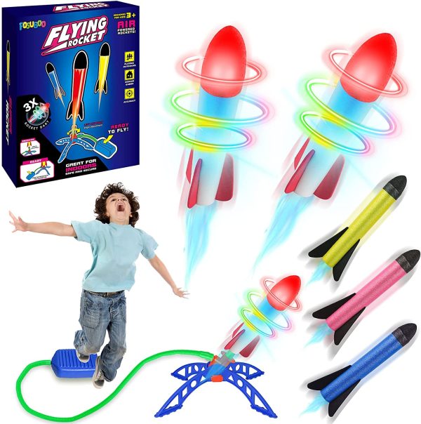 FOSUBOO Jouets pour 6 Ans Garçon, Fusée Spatiale Cadeau Enfant 3 4 5 7 8 9 Ans Jouet Lance-Roquettes, Jeux Exterieur Enfant Cadeau Garçon Fille d'anniversaire de Cerf Volant Enfant – Image 4