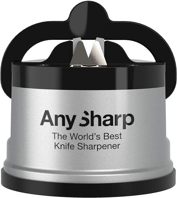 AnySharp Aiguiseur Couteaux avec Ventouse, Argent – Image 2