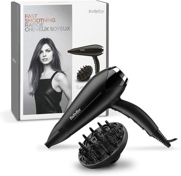 BaByliss Sèche-cheveux Turbo Smooth 2200 avec Technologie Ionique et Céramique D572DE – Image 3