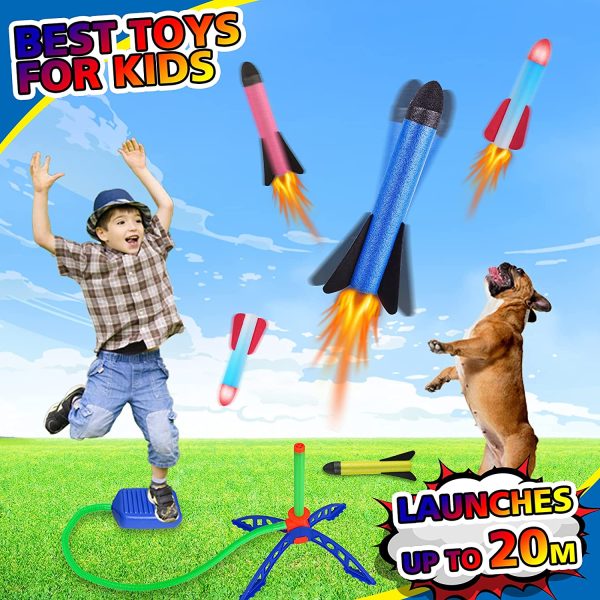 FOSUBOO Jouets pour 6 Ans Garçon, Fusée Spatiale Cadeau Enfant 3 4 5 7 8 9 Ans Jouet Lance-Roquettes, Jeux Exterieur Enfant Cadeau Garçon Fille d'anniversaire de Cerf Volant Enfant – Image 5