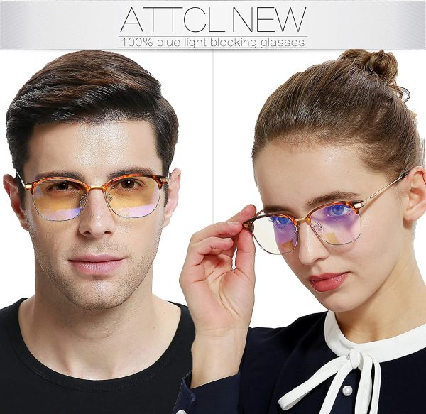 ATTCL Homme lunette anti lumiere bleue Ultra Léger TR90 Anti fatigue Oculaire Filtre UV Monture de Lunettes – Image 3