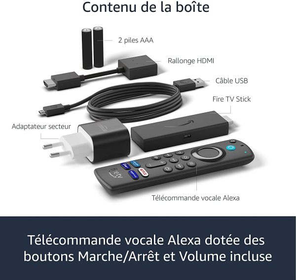 Fire TV Stick avec télécommande vocale Alexa (avec boutons de contrôle de la TV) | Appareil de streaming HD – Image 4