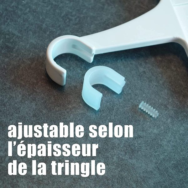 Lot de 2 Supports - sans Perçage sans Adhésifs -pour Tringle à Rideaux ø20-28mm - Fixation Tension sur Coffre de Volet Roulant Hauteur 14-24 cm Colori Blanc - Qualité française – Image 6