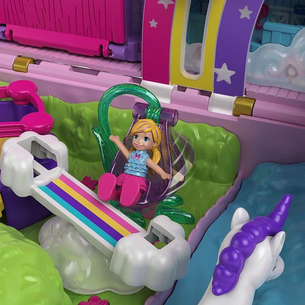 Polly Pocket coffret Licorne en Fête avec mini-figurines Polly et Lila, plusieurs zones de jeu, 25 surprises et accessoires, jouet pour enfant, GVL88 – Image 5