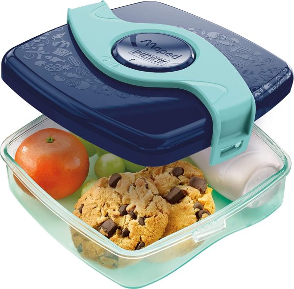 Picnik Origins - Boîte à Goûter Compacte pour Enfants - Ouverture et Nettoyage Facile - Plastique Sans BPA ni Phtalates - Bleu vert - 520ml – Image 9