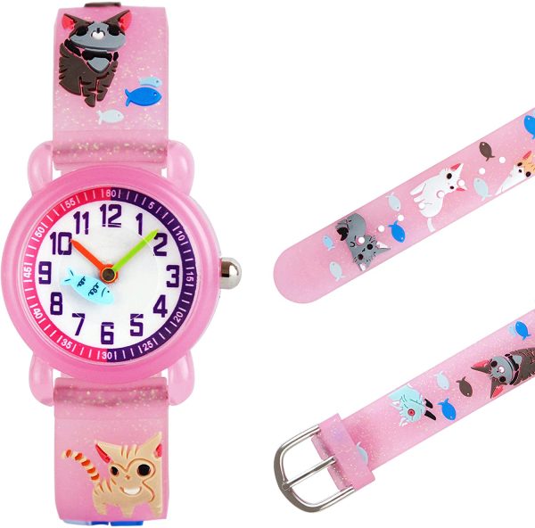 Filles Garçons Petits Enfants Montre, Silicone Enfants Montre 3D Mignon Dessin Animé Étanche Enseignement Montre Cadeau pour Enfants Enfants Petites Filles Garçons