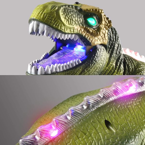 JOYIN LED Allume Dinosaures Télécommandés Marchent et Rugissent Réalistes Jouets de Dinosaure T-Rex avec Yeux Brillants, Mouvement de Marche pour Garçons – Image 3