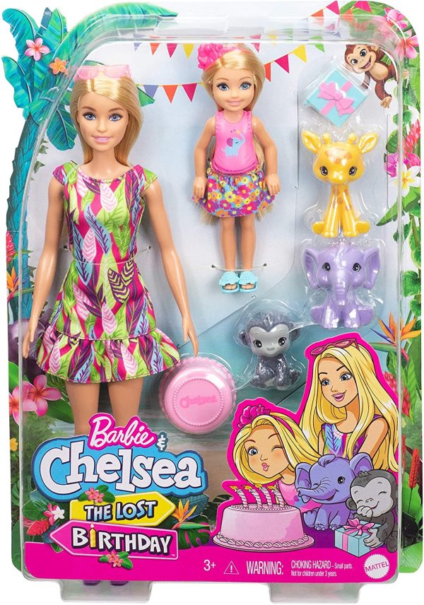 Barbie Famille l'Anniversaire Perdu de Chelsea coffret avec mini-poupée, poupée Barbie, 3 figurines animaux, un gâteau et un cadeau, jouet pour enfant, GTM82 – Image 3